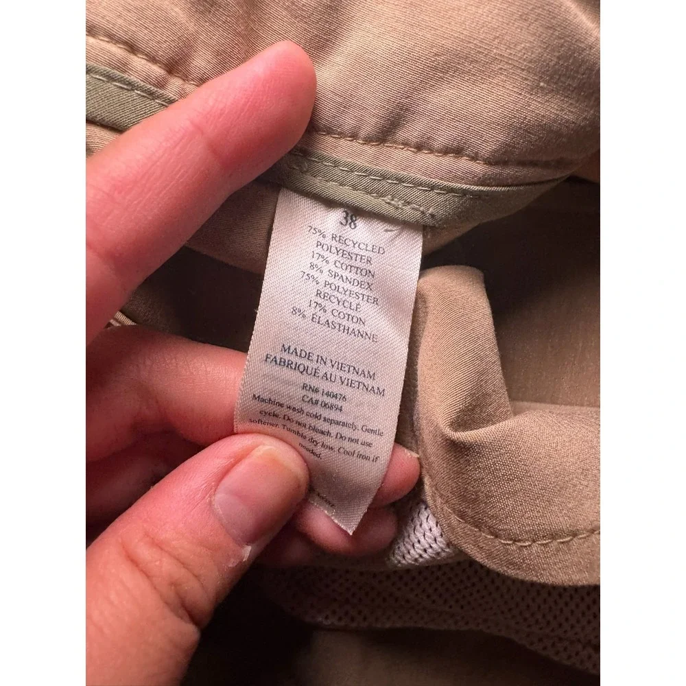 Faherty All Day Shorts Tan Mens Size 38 MSC0012 Chino Flat Front Preppy Beachy